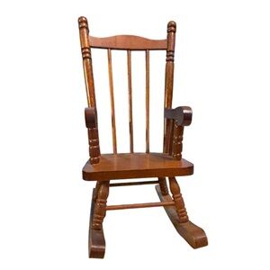 Miniature Doll baby Wooden musical Doll Rocking Chair